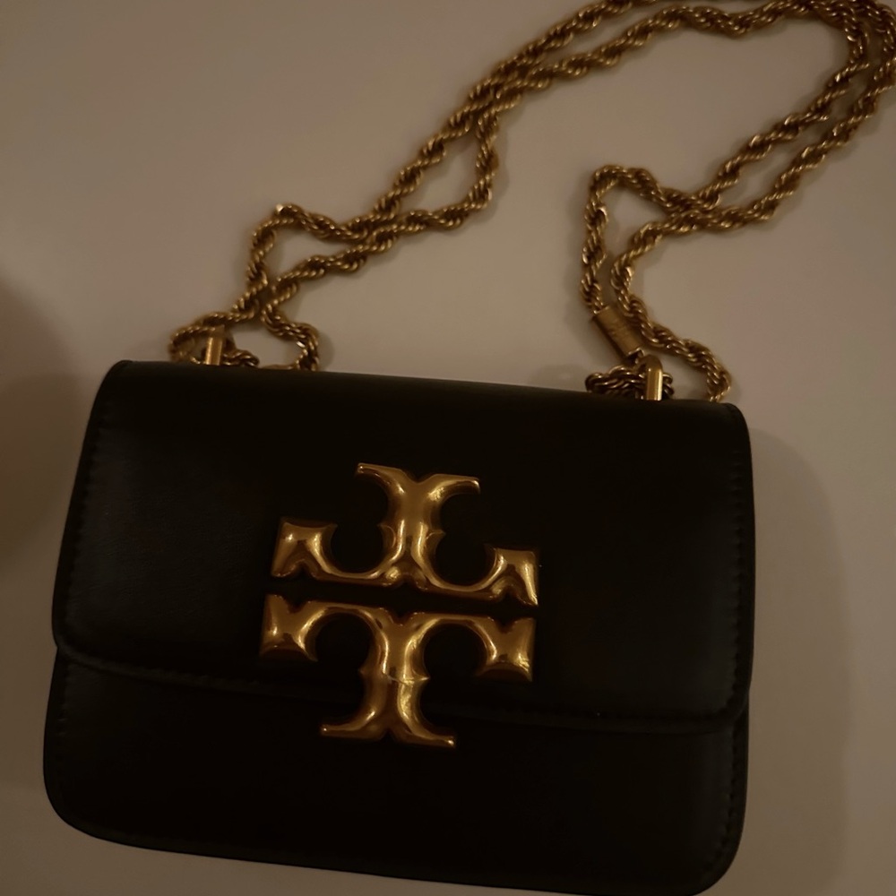 Tory Burch Eleanor bag Chic Black Crossbody Bag with Gold Chain